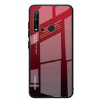 For Huawei Nova 5i / P20 Lite 2019 Gradient Color Glass Case(Red)