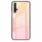 For Huawei Honor 20 Gradient Color Glass Case(Yellow)