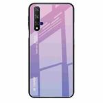 For Huawei Honor 20 Gradient Color Glass Case(Light Purple)