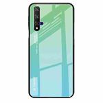 For Huawei Honor 20 Gradient Color Glass Case(Sky Blue)