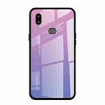 For Galaxy A10s Gradient Color Glass Case(Light Purple)