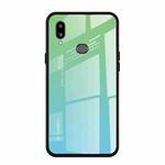 For Galaxy A10s Gradient Color Glass Case(Sky Blue)