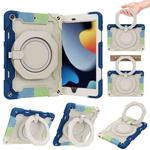 For iPad 10.2 2021 Armor Contrast Color Silicone + PC Tablet Case(Colorful Blue)