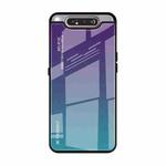 For Galaxy A80 Gradient Color Glass Case(Purple)