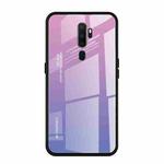 For OPPO A9 (2020) Gradient Color Glass Case(Light Purple)