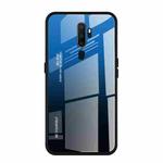 For OPPO A9 (2020) Gradient Color Glass Case(Blue)