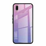 For Vivo V11 Gradient Color Glass Case(Light Purple)