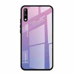 For Huawei Enjoy 10 Gradient Color Glass Case(Light Purple)