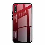 For Huawei Enjoy 10 Gradient Color Glass Case(Red)