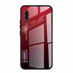 For Galaxy A90 5G Gradient Color Glass Case(Red)