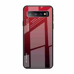 For Galaxy S10 5G Gradient Color Glass Case(Red)