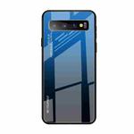 For Galaxy S10 5G Gradient Color Glass Case(Blue)