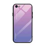 For iPhone SE 2022 / SE 2020 / 8 / 7 Gradient Color Glass Case(Light Purple)