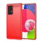 For Samsung Galaxy A53 5G Brushed Texture Carbon Fiber TPU Phone Case(Red)