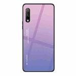 For Huawei Honor 9X Gradient Color Glass Case(Light Purple)