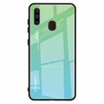 For Galaxy A60 Gradient Color Glass Case(Sky Blue)