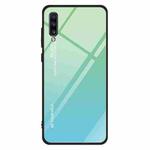 For Galaxy A70 Gradient Color Glass Case(Sky Blue)