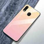 For Galaxy M20 Gradient Color Glass Case(Yellow)