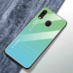 For Galaxy M20 Gradient Color Glass Case(Sky Blue)