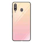 For Galaxy M30 Gradient Color Glass Case(Yellow)