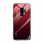 For Galaxy S9 Gradient Color Glass Case(Red)