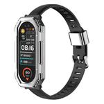 For Xiaomi Mi Band 6 / 5 TPU Watch Band + PC Watch Case Set(Black Silver)