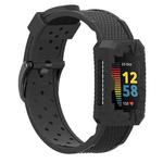 For Fitbit Charge 5 Silicone Integrated Strap Watch Band(Black)