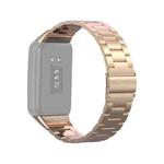 For OPPO Watch Free NFC Stainless Steel Three-bead Watch Band(Rose Gold)