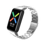 For OPPO Watch Free NFC Stainless Steel Three-bead Watch Band(Silver)