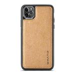 For iPhone 11 Pro WHATIF Kraft Paper TPU + PC Full Coverage Protective Case(Brown)