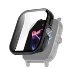 For Amazfit GTS 3 PC + Tempered Glass Watch Protective Case(Black)