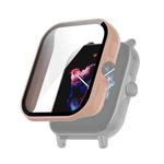 For Amazfit GTS 3 PC + Tempered Glass Watch Protective Case(Cherry Blossom Pink)