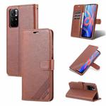 For Xiaomi Redmi Note 11 / Poco M4 Pro 5G AZNS Sheepskin Texture Horizontal Flip Leather Phone Case with Holder & Card Slots & Wallet(Brown)