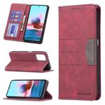 For Xiaomi Redmi Note 10 4G / 10S Magnetic Splicing Leather Phone Case(Red)