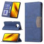 For Xiaomi Poco X3 NFC / X3 Magnetic Splicing Leather Phone Case(Blue)