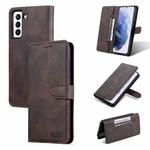 For Samsung Galaxy S21 5G AZNS Dream II Skin Feel PU+TPU Horizontal Flip Leather Phone Case with Holder & Card Slots & Wallet(Coffee)