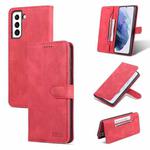 For Samsung Galaxy S21 5G AZNS Dream II Skin Feel PU+TPU Horizontal Flip Leather Phone Case with Holder & Card Slots & Wallet(Red)