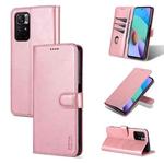 For Xiaomi Redmi Note 11 / Poco M4 Pro 5G AZNS Skin Feel Calf Texture Horizontal Flip Leather Phone Case with Card Slots & Holder & Wallet(Rose Gold)