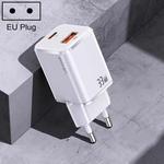 USAMS US-CC144 T43 33W Type-C / USB-C + USB Gallium Nitride Mini Travel Charger, EU Plug(White)
