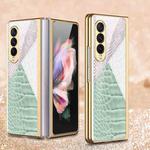 For Samsung Galaxy Z Fold3 5G GKK Texture Pattern Electroplating Tempered Glass Phone Case(Color Block 02)