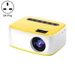T20 320x240 400 Lumens Portable Home Theater LED HD Digital Projector, Same Screen Version, UK Plug(White Yellow)