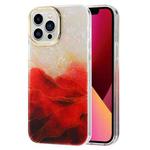 For iPhone 13 Pro Max Electroplating Shell Texture Marble Phone Case (Red B2)