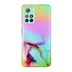 For Xiaomi Redmi Note 11 Laser Marble Pattern Clear TPU Protective Phone Case(Green)