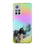 For Xiaomi Redmi Note 11 Laser Marble Pattern Clear TPU Protective Phone Case(Black)