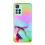 For Xiaomi Redmi Note 11 Pro Laser Marble Pattern Clear TPU Protective Phone Case(Green)