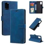 For Samsung Galaxy A71 Skin Feel Anti-theft Brush Horizontal Flip Leather Phone Case(Blue)