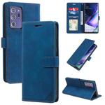 For Samsung Galaxy Note20 Ultra Skin Feel Anti-theft Brush Horizontal Flip Leather Phone Case(Blue)