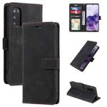 For Samsung Galaxy S20 Skin Feel Anti-theft Brush Horizontal Flip Leather Phone Case(Black)