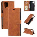 For Samsung Galaxy A42 5G Skin Feel Anti-theft Brush Horizontal Flip Leather Phone Case(Brown)