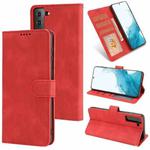 For Samsung Galaxy S22 5G Fantasy Classic Skin-feel Calfskin Texture Magnetic Buckle Horizontal Flip PU Phone Leather Case with Holder & Card Slot & Wallet(Red)